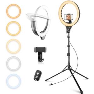 Amazon.com: Eicaus 14'' Foldable Ring Light with 67'' Tall Phone Tripod, Selfie Light with Remote for Video Recording, Live Streaming, Makeup, TIK Tok, Big Ringlight with Tripod for iPhone, Android, Camera : Cell Phones & Accessories