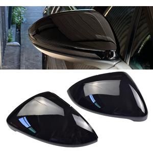 1 Pair Black Rearview Mirror Cover Left Right Side Mirror Covers Caps for VW Golf MK7 7.5 GTI 7 Golf 7 R (Black)