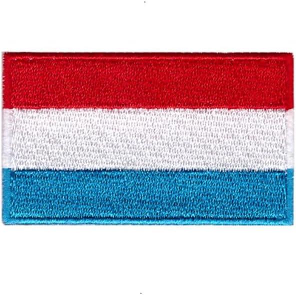 1 PC Luxembourg Flag Patches Iron On or Sew On Embroidered Tactical Military National Luxembourg Patch