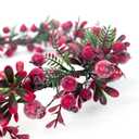 Flower Crown Floral Headpiece Christmas Floral Crown Red Berry Pine Cone Wedding Festivals Flower Headband Girls Boho Photo Props (red)