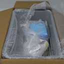 Stainless Steel Cat Litter Box with Lid, L High Sided Metal Sifting Litter Box for Pine Pellets, Enclosed Sifting Box for Small Cats, Anti-Leakage, Easy Clean, Include Scoop, Liner, Pee Pad and Hook (L:19.7"x13.8"x12")