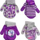 2 x Disney Girls 4 Pack Gloves or Mittens : Minnie Mouse, Vamperina (Toddler/Little Girls)