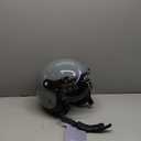 3/4 Motorcycle Helmets Retro Open Face Vespa Scooters Helmet with Clear Visor for Men and Women- DOT Approved (Small, Gray)