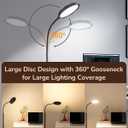 EDISHINE Modern LED Floor Lamp, 1300LM Bright Floor Lamps for Living Room, 4 Color Temperature Dimmable Reading Lamp, Remote & Touch Control, 2 Timer, Adjustable Gooseneck for Bedroom Office Brown