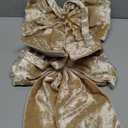 Large Plush Velvet Bows Set of 2 16-Inch Christmas Bow Tree Topper for Christmas Tree Decoration Door Window Decor (Gold)