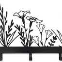 Happenings Flower Hooks for Wall, Decorative Metal Coat Rack with 5 Hooks