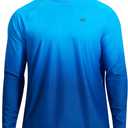 Men's Long Sleeve Rash Guard Quick Dry Swim Shirts UPF 50+ UV Sun Protection Tee Surfing Tops (Medium, Gradient Ocean-long Sleeve)
