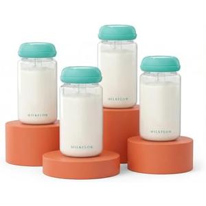 Breast Milk Storage Bottles, 4 Pack 10oz/300ml Wide Neck BPA-Free Plastic Bottles for Pumping, Compatible with Spectra S1/S2/9 Plus/SG & Motif Luna, Leak-Proof Lids for Storage, Feeding & Travel