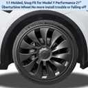 Rim Protector for Model Y, ABS+PC Wheel Rim Guard with Scratch & Scuff Protection, Prevents Curb Rash & Scratches, Clip-on Hub Protector Rings (Matte Black, 2020-2024 Model Y 21” Überturbine Wheel)