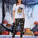 MyFav Matching Pajamas for Family Halloween Short Sleeve Long Pant Sleepwear Holiday Pajamas for Family (XX-Large, White)