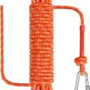 8 mm x 10 Meters Outdoor Rope for Marine, Hunting, Boating, Fishing, Rafting, Camping, Hiking, Anchor, Mooring, Floating, Dock Lines, Kayak, Canoe, Rescuing Orange with Hook
