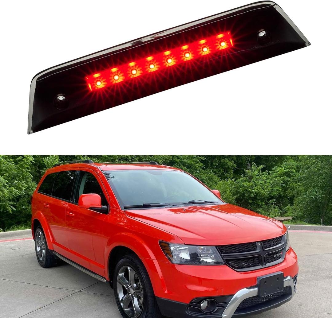 Third 3rd Brake Light LED for 2010-2016 Dodge Journey, High Mount Rear Brake Lights Assembly for 10-16 Journey, Waterproof Center Cab Lamp Stop Light (Black)