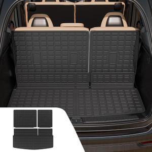 Cargo Liner Compatible with 2018-2025 Ford Expedition Lincoln Navigator 7&8 Seater (Not Fit Max or L) All Weather Back Seat Cover 2024 Expedition Accessories (Trunk Mat+3rd Row Backrest Mats)