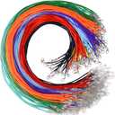 Selizo 100Pcs Satin Silk Necklace Cord with Lobster Clasp and Extension Chain