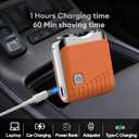 Mini Electric Shaver for Men, 2026 New Dual Head Waterproof Rechargeable Razor Mini Wet Dry Shaving Razor, USB Rechargeable One-Button Long Lasting for for Travel Home (Orange)
