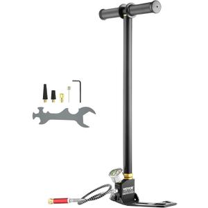 VEVOR High Pressure Hand Pump 3 Stage Airgun PCP Filling Stirrup Pump (30MPA), Black