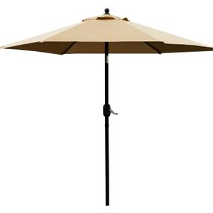 Sunnyglade 7.5' Patio Umbrella Outdoor Table Market Umbrella with Push Button Tilt/Crank, 6 Ribs (Tan)