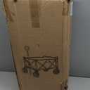 SHINLEYPACK Collapsible Wagon with Table, Large Capacity Foldable Wagons Carts, Beach Wagon with Big Wheels, Heavy Duty Beach Car Utility Wagon for Outdoor Park, Shopping, Sports, Camping, Garden