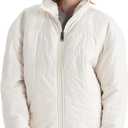 THE NORTH FACE Girls Reversible Shasta Full Zip Jacket | Puffer Coat With Synthetic Insulation, Fleece Lined, Water Repellent (X-Large, White Dune)