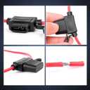 Nilight 120 PCS Mini ATM/APM Blade Fuse 5A/7.5A/10A/15A/20A/25A/30A AMP Assorted Set with 10 Pack 14AWG ATC/ATO Inline Fuse Holder