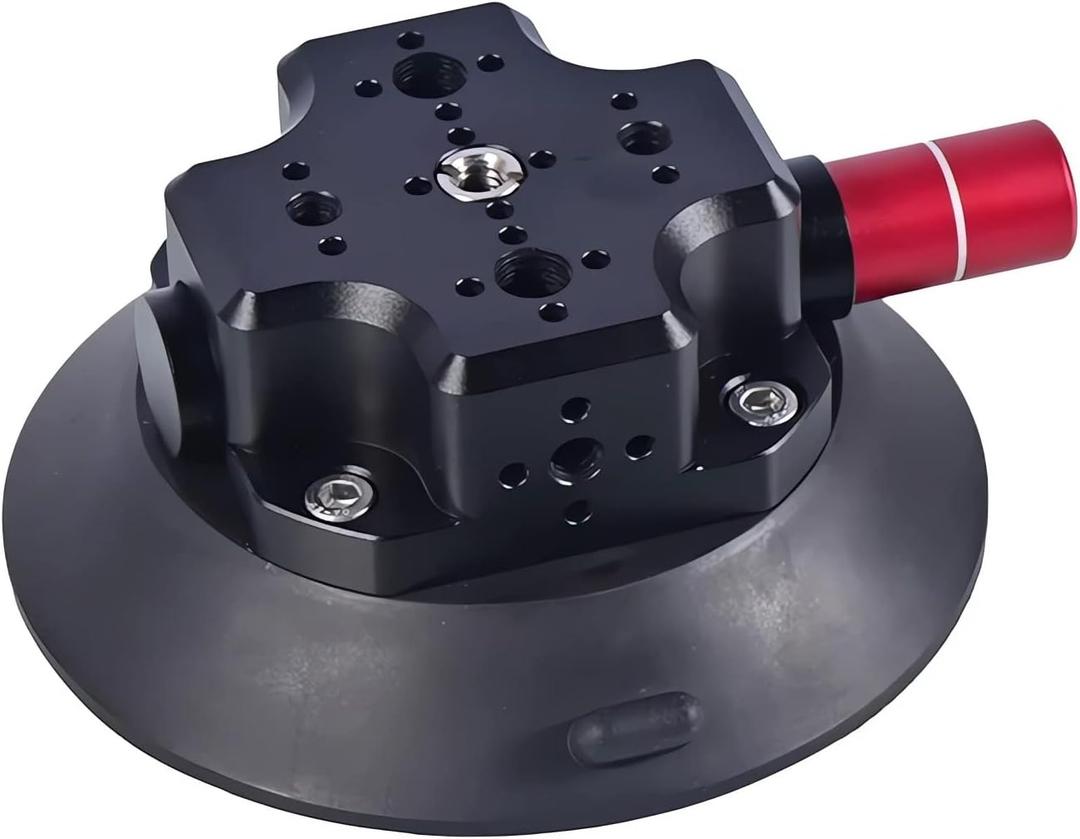 MIMIRACLE Camera Suction Cup Mount, 4.5" Pump-actived Vacuum Suction Mount Compatible with Action Cameras, DSLR Cameras, Securely Attach Your Camera -Black