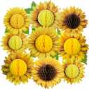 SUNBEAUTY Sunflower Party Decorations 3D Large Sunflower Birthday Honeycomb Hanging Paper Decorations Yellow Sun Flower Ceiling Wall Tissue Flowers Summer Baby Shower Classroom Bulletin Board