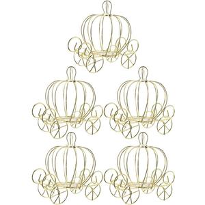 Pumpkin Carriage Candy Box, 5Pcs Halloween Pumpkin Candy Holder Princess Carriage Centerpiece Tabletop Decoration for Halloween Thanksgiving Wedding Party