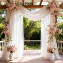 Wedding Arch Draping Fabric 28" x19FT, Sheer Chiffon Fabric Backdrop, 2 Panels White Drapes for Wedding Ceremony Decor, Decorative Arch Drapery for Birthday Party Ceiling Curtain Backdrop, 28" width x 19Ft length2 Panels