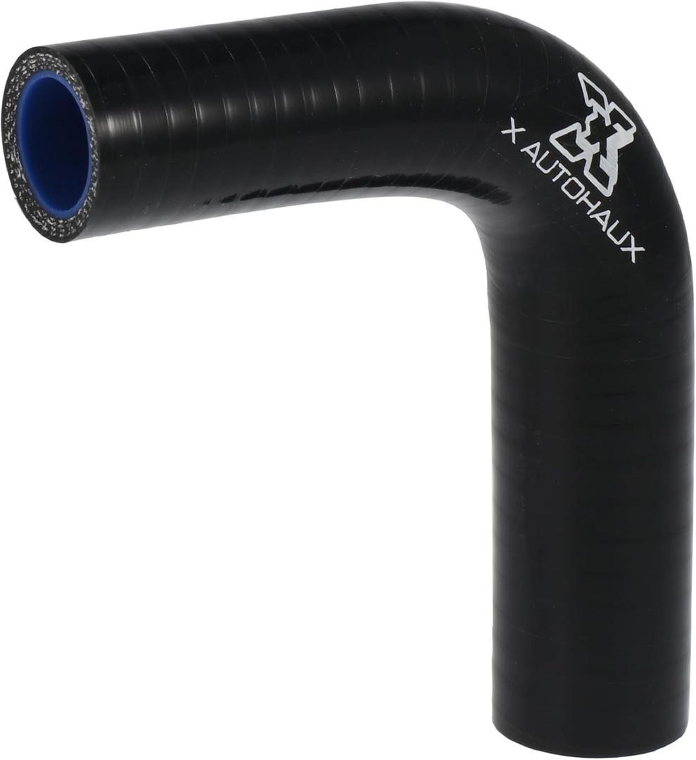 X AUTOHAUX 100mm Length 19-22mm 0.75"-0.87" Inner Diameter 90 Degree Reducer Elbow Silicone Hose Coupler Intercooler Tube for Car Intercooler Intake Piping Black