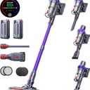 Cordless Vacuum Cleaner, 2 Batteries 110 Mins Runtime Vacuum Cleaners for Home, 40KPA 450W Stick Vacuum with Brushless Motor, Automatically Adjust Suction, Handheld Vacuum for Pet Hair/Carpet/Floor