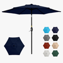 Outdoor Patio Umbrella, Patio Umbrella, Market Umbrella, Large Outdoor Umbrella, Metal Pole Umbrella with Push Button Tilt and Crank, Polyester Canopy 9F