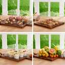 Acacia Wood Cake Stand with Lid-Cake Holder with Dome, 2-in-1 Dessert Table Display Set & Charcuterie Board with Lid,Square Cake Stand for Party,Fruit Tray,Cheese,Veggie,Large Cake Dome Cover