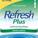Refresh Plus Lubricant Eye Drops, Preservative-Free, 0.01 Fl Oz Single-Use Containers, 50 Count, Packaging May Vary