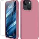 FUNMIKO Compatible with iPhone 15 Plus Case with Screen Protector,Upgraded Liquid Silky Soft Silicone,Fashionably Designed for Women and Girls,Protective Phone Cover,Grace Pink