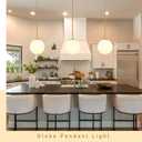 Bagood 10 Inch Globe Pendant Light Gold Mid Century Pendant Light Contemporary Globe Pendant Lights Adjustable Hanging Light Fixture Milk Glass with Brass Finish for Dining Room Kitchen Island