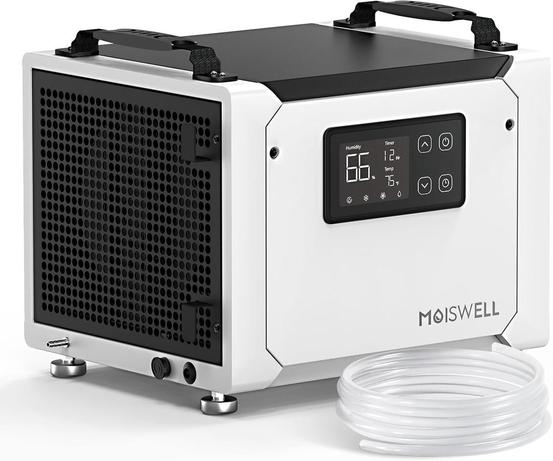 70 Pints Commercial Dehumidifier with Pump, Portable Crawl Space Dehumidifiers for Basement and Home, Energy Star Efficient Certified, Automatic Defrost | MOISWELL Defender ME-7S