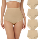 irarpa Women's Underwear Cotton Super High Waisted Briefs Stretch Full Coverage Panties 4 Pack 5XL