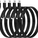 6ft iPhone Charger 5Pack,Lightning Cable 6 Foot, Long Charging Cord 6 feet Compatible with Apple iPhone 11/Pro/Max/SE/X/XS Max/XR/8/8 Plus/iPad/iPod (Black)