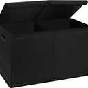 AOKJOY Car Trunk Organizer with Lid, 26x13x16 Inches, Black, 600D Oxford Cloth, Collapsible, 83 Liters, Rectangular, for SUV Truck Sedan
