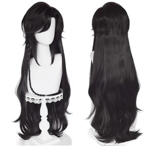 Hua Cheng San Lang Cosplay Wig Anime Black Long Wave Hair for Men Women Chinese Hanfu wig Heat-Resistant Fiber Halloween,Chirstmas,Party,Comic con
