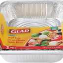 Glad Disposable Half Size Aluminum Steam Pans, Deep Heavy Duty Foil Pans for Steaming, Baking, Roasting, Meal Prep, Catering & Freezer Storage, 12.5 x 10.25 x 2.5 Inch, 2 Count