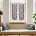 2PCS 17.7x39.4inch Cardinal Stained Glass Window Film, Cardinal Stained Glass Window Film for Bathroom Door Heat Anti UV