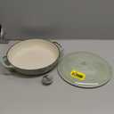 Lodge 3.6 Quart Enameled Cast Iron Covered Casserole with Lid  Dual Handles  Oven Safe up to 500 F or on Stovetop - Use to Marinate, Cook, Bake, Refrigerate and Serve  Desert Sage