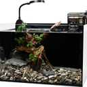 Nano Nature Aquarium Kit,2.8 Gallon Small Aquarium Set Glass Fish Tank with Waterfall Filter and Light for Beginners and Children to Keep Betta Fish, Goldfish, Shrimp, and Aquatic Plants
