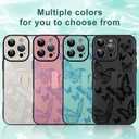 for iPhone 16 Pro Max Case with Finger Strap Holder, Cute Cool Butterfly Print Pattern Design for Women Men, Shockproof Anti Scratch Hand Kickstand Protective Cover, Green