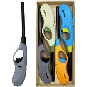 Butane Lighter, 4pcs Refillable Long Flame Lighter for BBQ Candle (No Butane Inside)