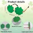 St. Patricks Day Irish Four Leaf Clover Sunglasses, Green Shamrock Sunglasses, Four Leaf Clover Leprechaun Costume Glasses for Women Men, St. Patrick's Day Party Favors Accessories (Green)