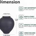 Large Black Vase, 11.8“ Matte Black Round Ceramic Vase, Wide Mouth Pottery Vase for Living Room, Entryway, Table Centerpieces, Shelf Decor