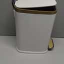 CEROELDA Small Bathroom Trash Can with Lid Soft Close-5L/1.3 Gal Stainless Steel Garbage Can-Step Pedal Wastebasket Slim Trash Bin for Office, Bedroom, Toilet, Live Room-White