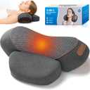 HuixinLine Neck Massager Pillow with Heat, 3in1 Shiatsu & Cervical Traction for Pain Relief, Ergonomic Shoulder Massager and Posture Corrector for Men & Women, Corded Electric（Dark Gray）